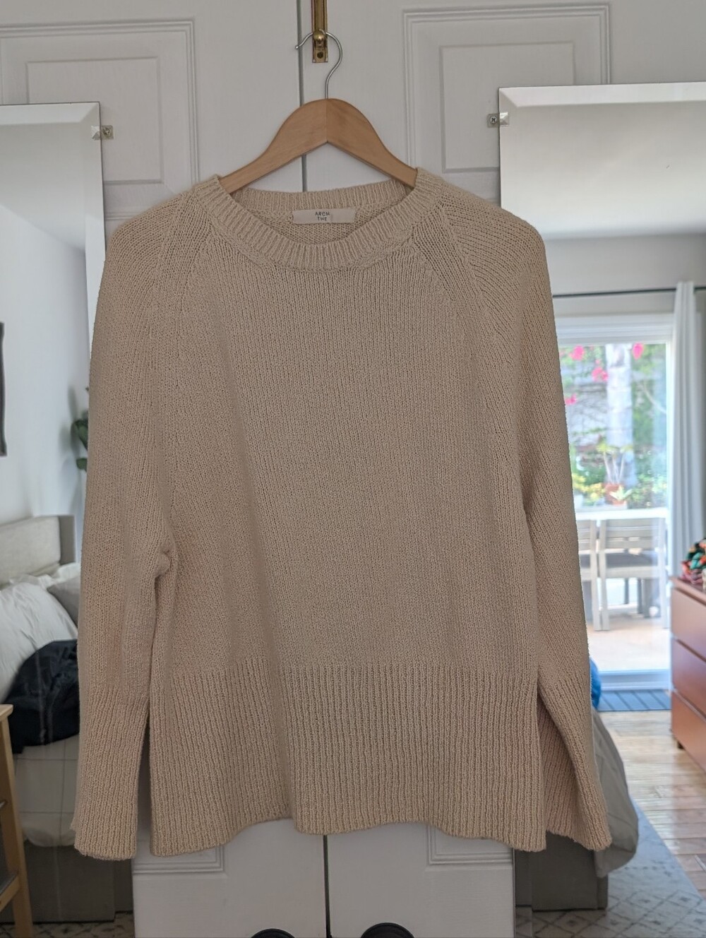Arch The  100% Cotton Cream Luxury Crewneck Sweater